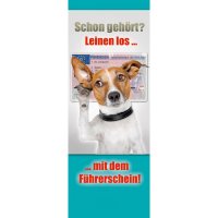 Banner-Display ("Schön gehört: Leinen...