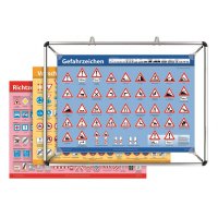 Satz Verkehrszeichen-Infoposter mit Rahmenset